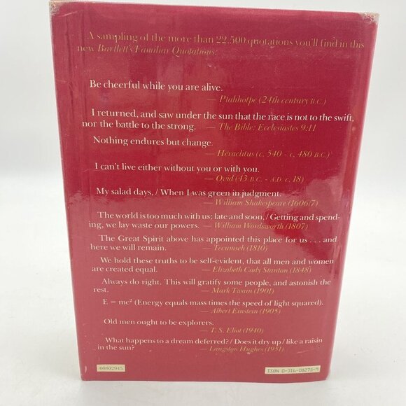Bartlett's Familiar Quotations 15th and 125th Anniversary Edition 1980 Hardcover - Picture 3 of 16